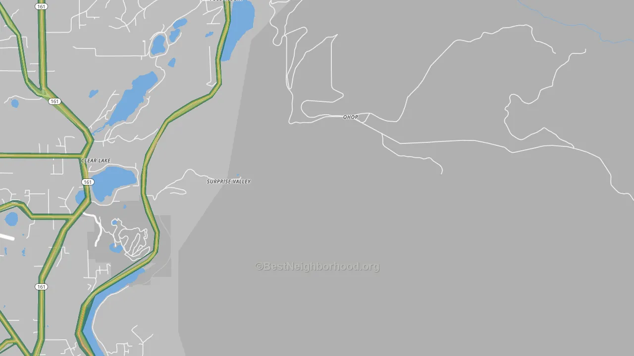 Ohop, WA Map of Noise Levels in Ohop