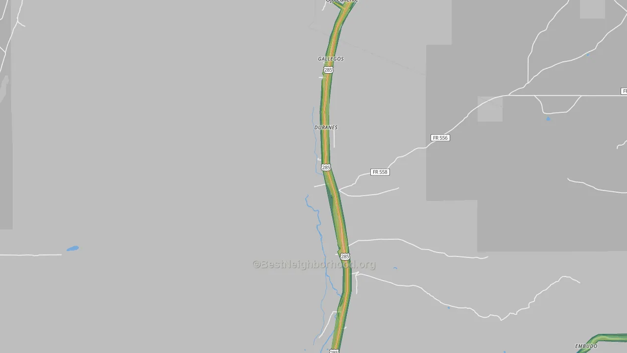Ojo Caliente, NM Map of Noise Levels in Ojo Caliente