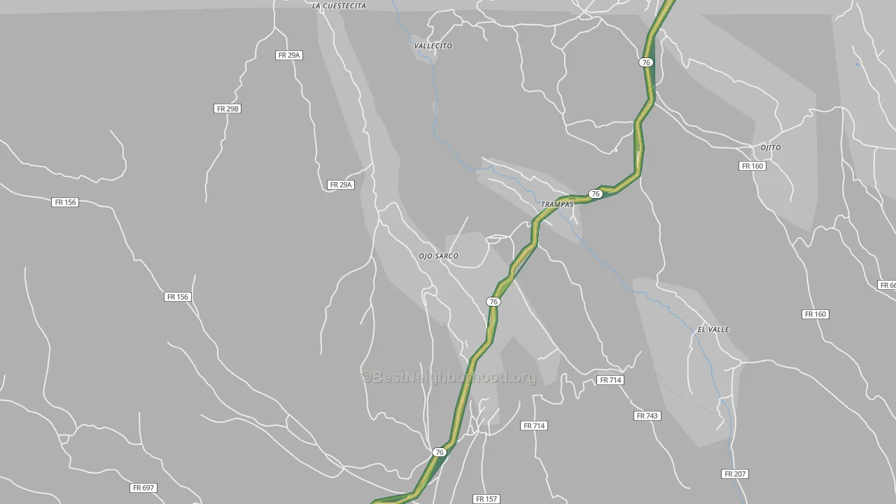 Ojo Sarco, NM Map of Noise Levels in Ojo Sarco