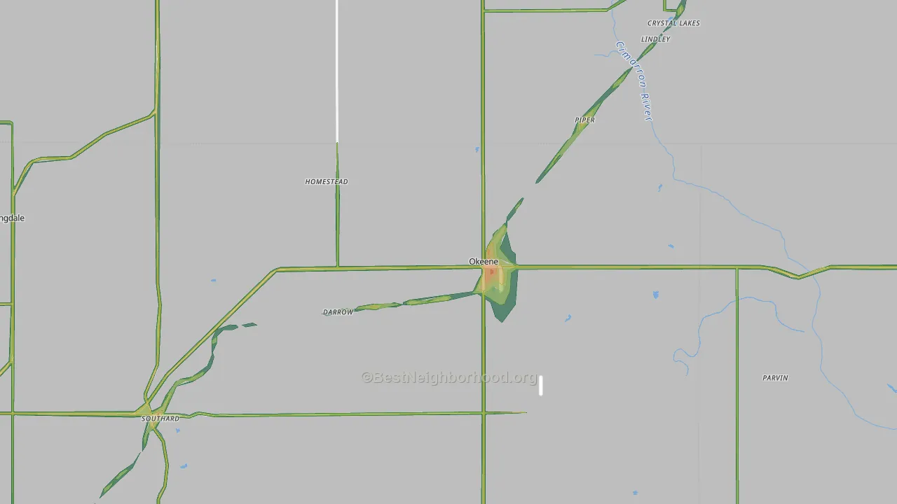 Okeene, OK Map of Noise Levels in Okeene
