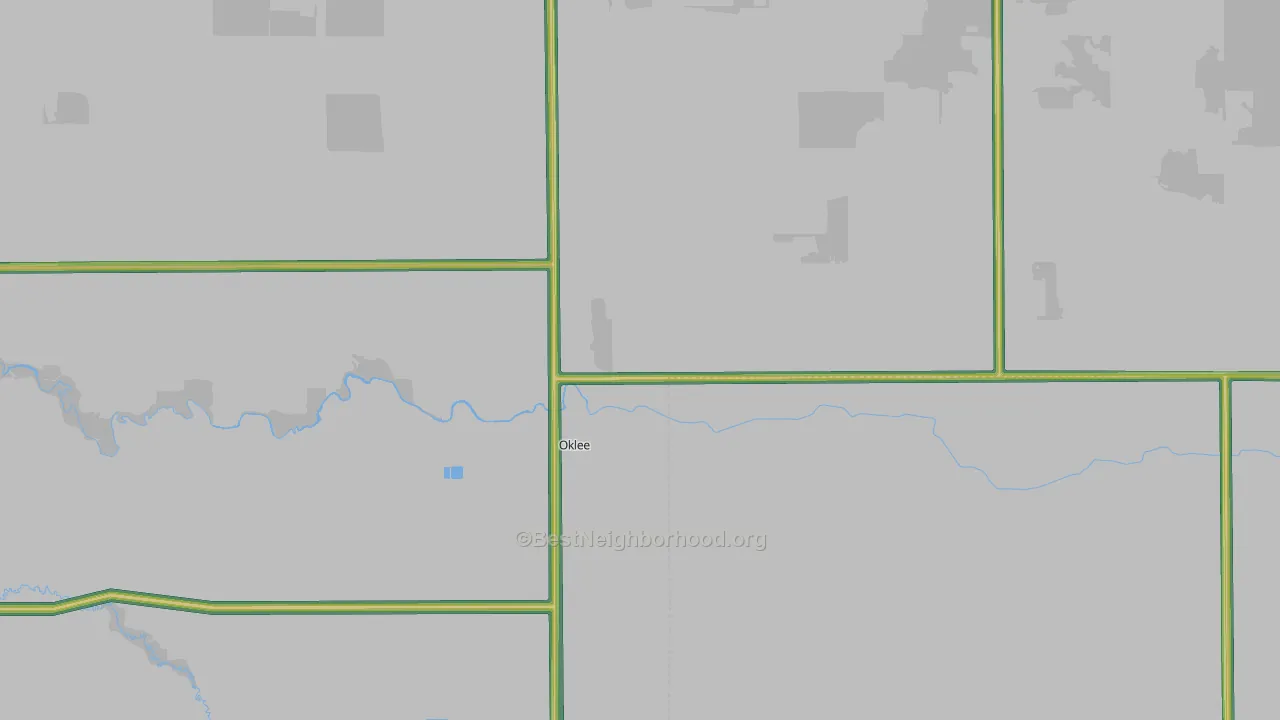 Oklee, MN Map of Noise Levels in Oklee