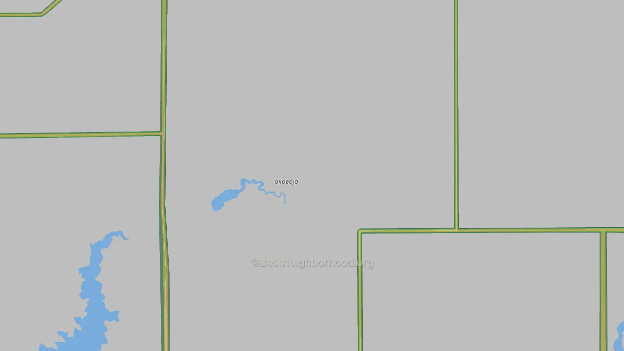 Okobojo, SD Map of Noise Levels in Okobojo