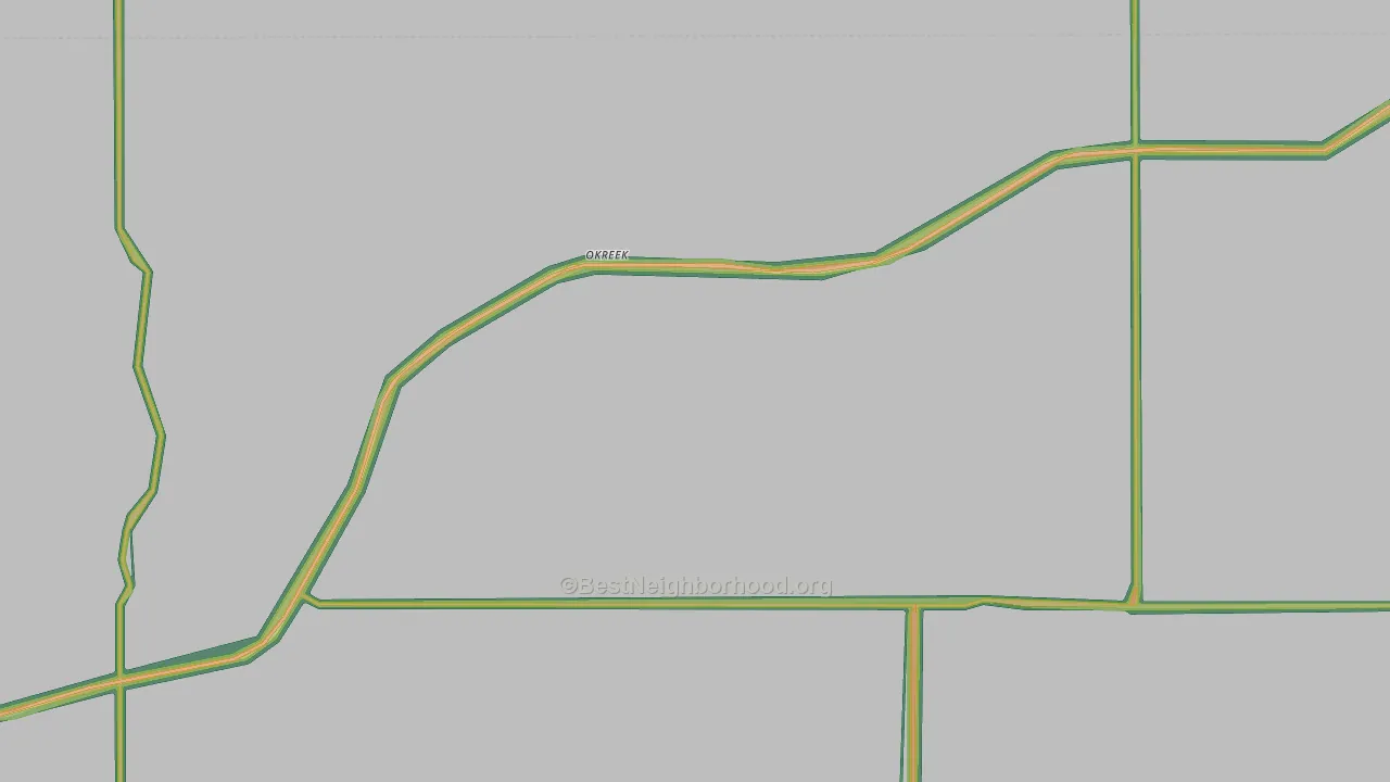 Okreek, SD Map of Noise Levels in Okreek
