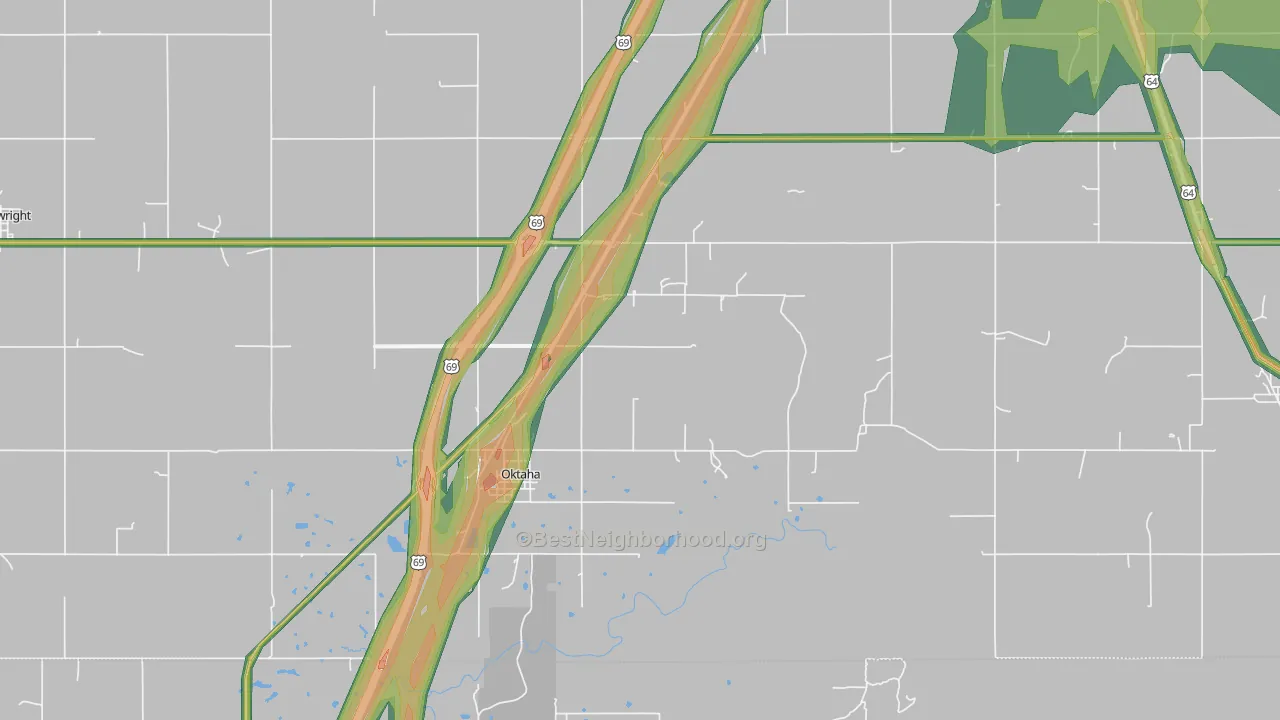 Oktaha, OK Map of Noise Levels in Oktaha