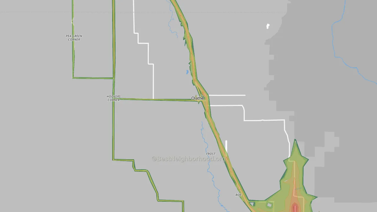 Olathe, CO Map of Noise Levels in Olathe