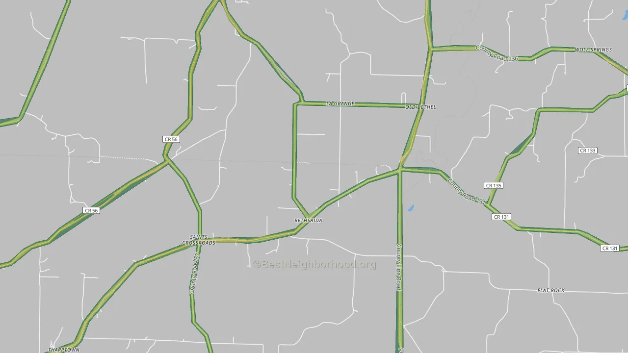 Old Bethel, AL Map of Noise Levels in Old Bethel
