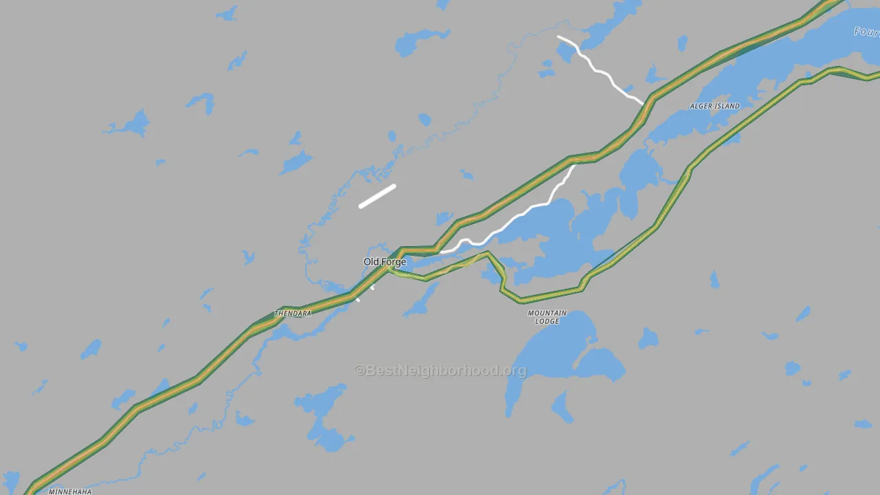Old Forge, NY Map of Noise Levels in Old Forge