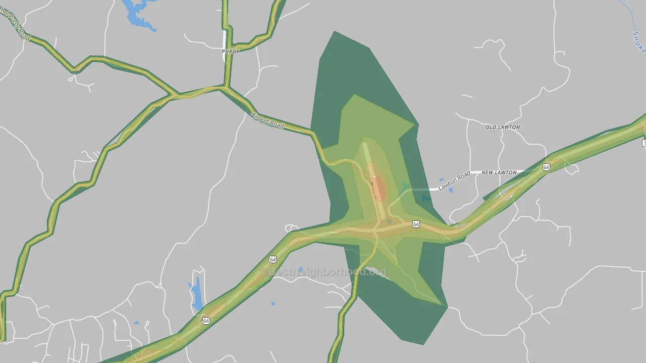 Old Lawton, TN Map of Noise Levels in Old Lawton