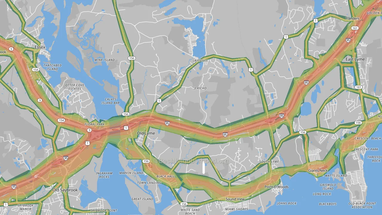 Old Lyme, CT Map of Noise Levels in Old Lyme