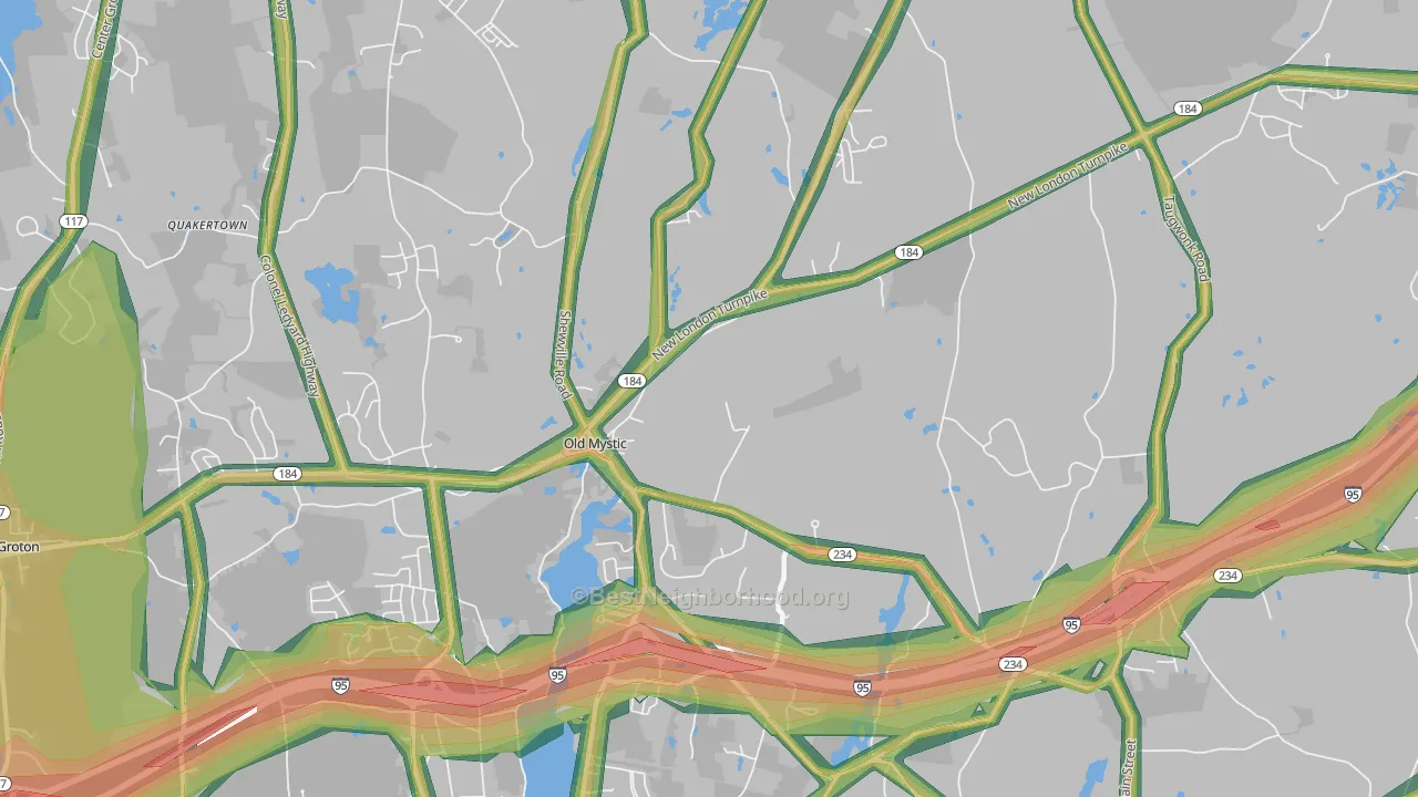 Old Mystic, CT Map of Noise Levels in Old Mystic
