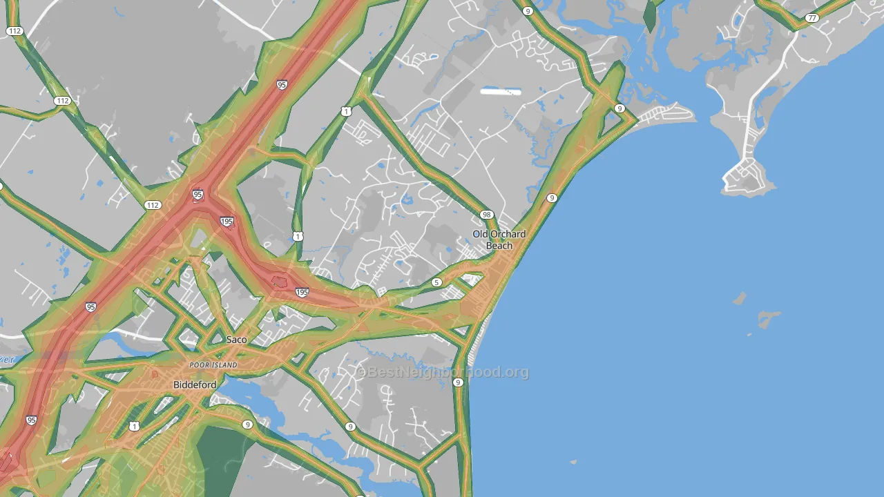 Old Orchard Beach, ME Map of Noise Levels in Old Orchard Beach
