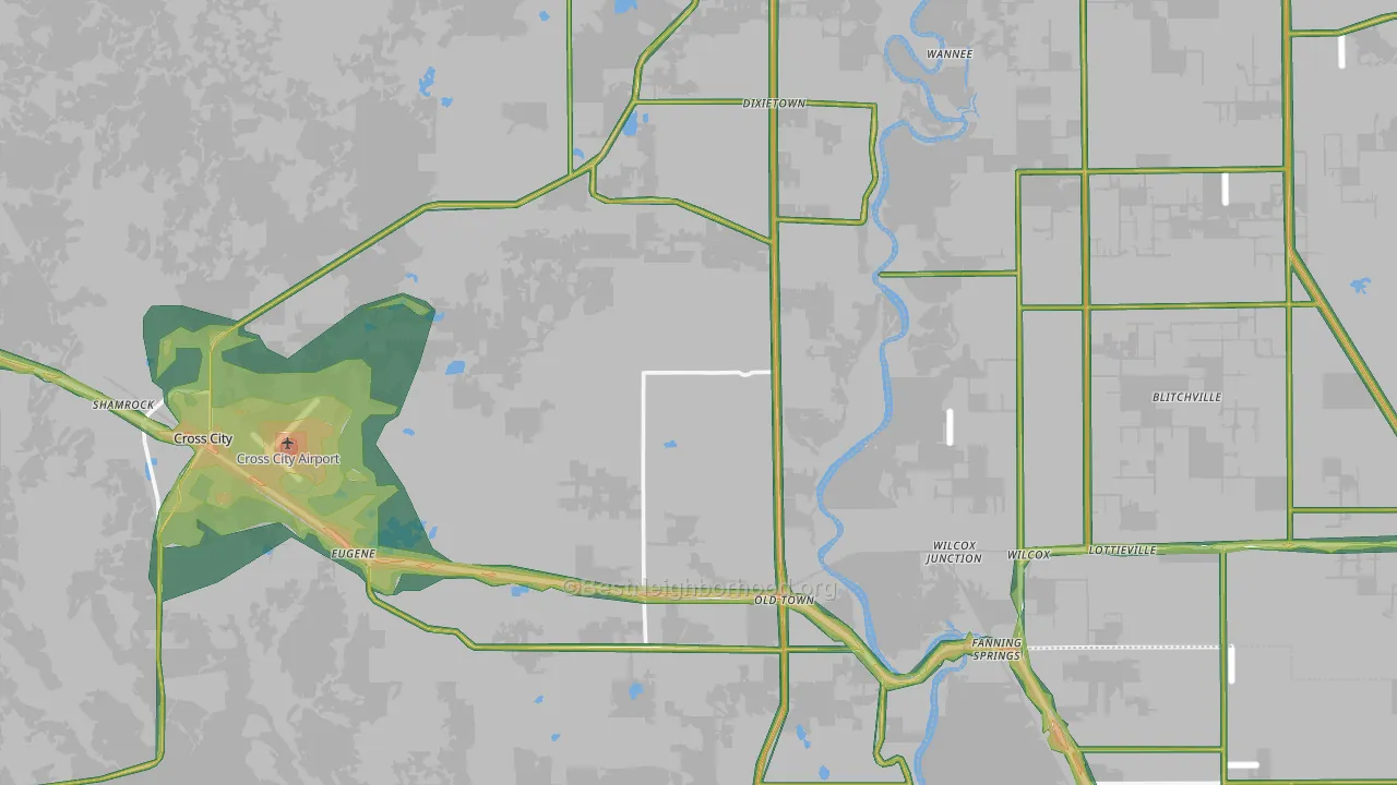 Old Town, FL Map of Noise Levels in Old Town