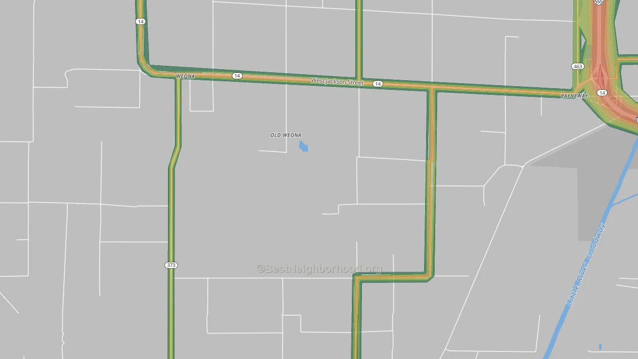 Old Weona, AR Map of Noise Levels in Old Weona