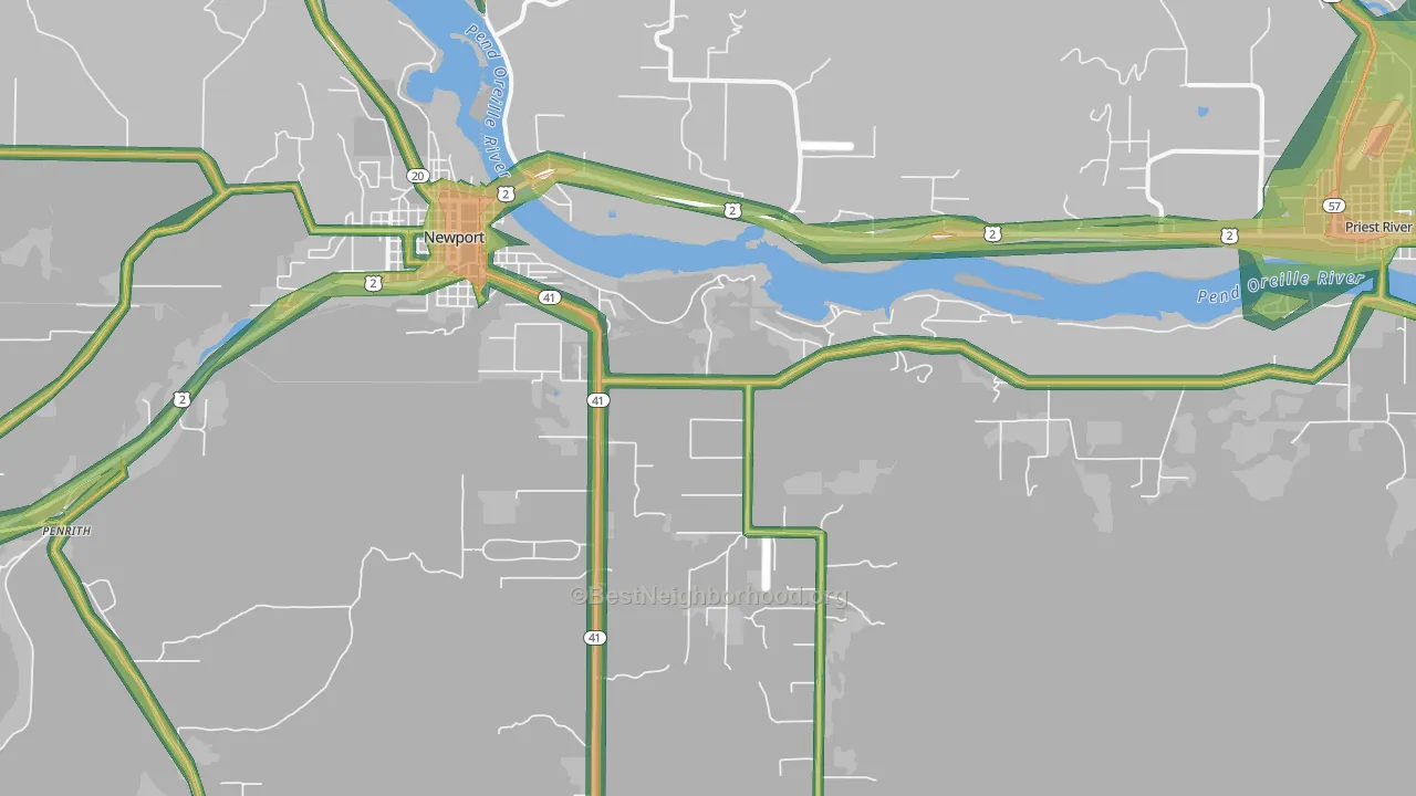 Oldtown, ID Map of Noise Levels in Oldtown
