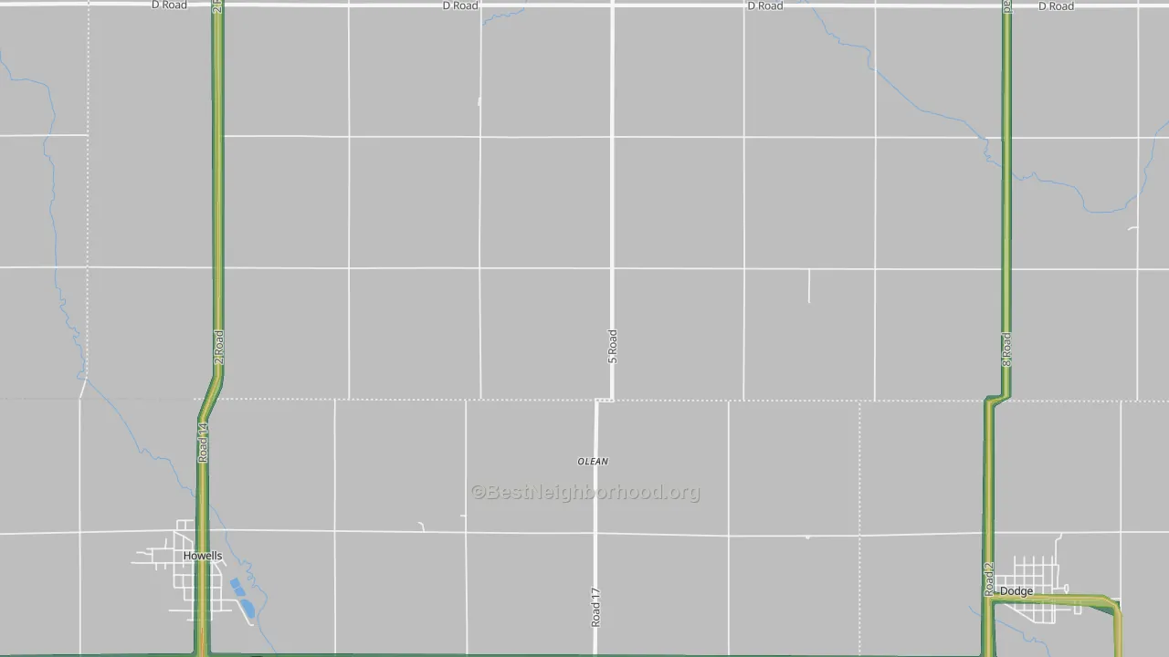 Olean, NE Map of Noise Levels in Olean