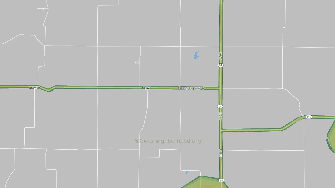 Olena, IL Map of Noise Levels in Olena