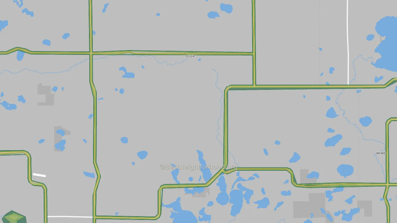 Olga, MN Map of Noise Levels in Olga