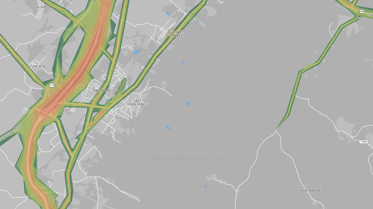 Oliphant Furnace, PA Map of Noise Levels in Oliphant Furnace