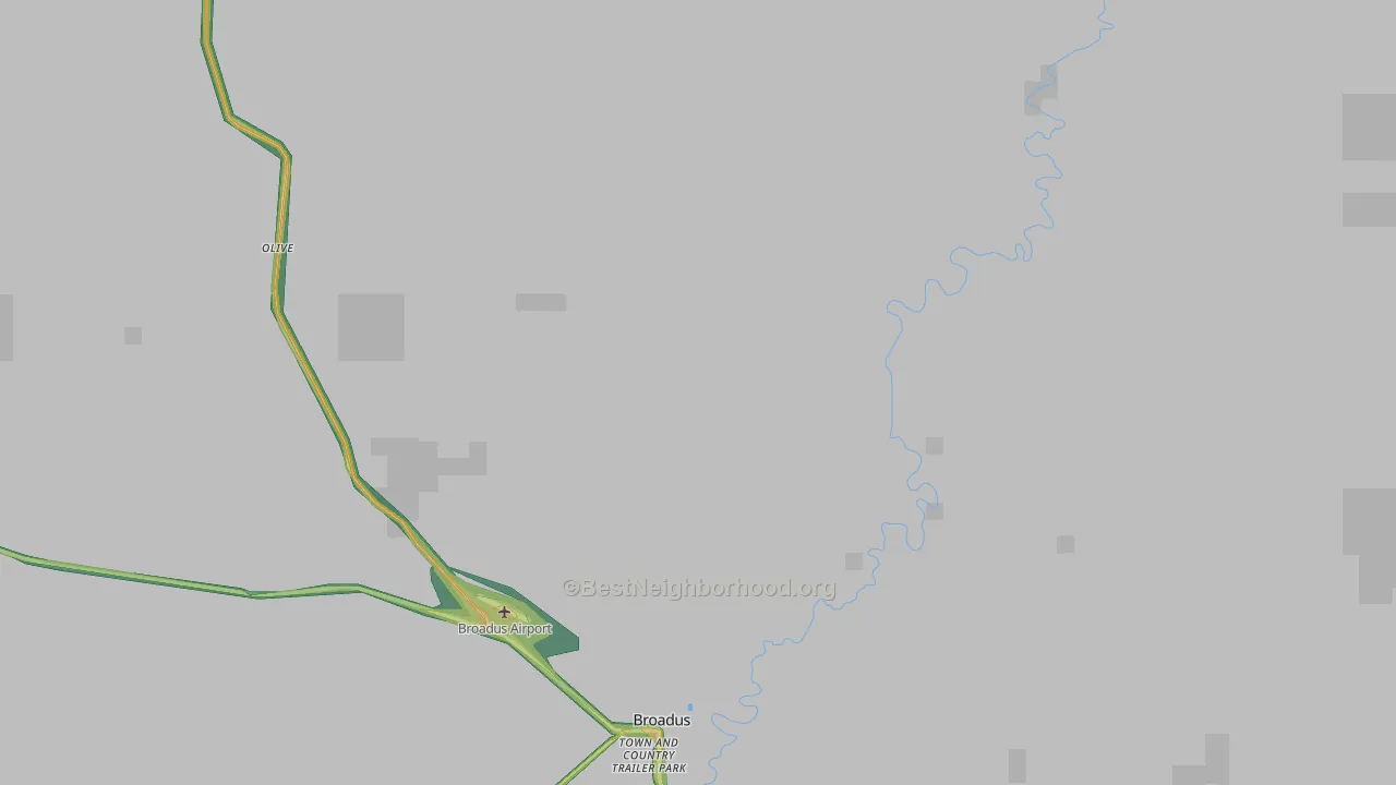 Olive, MT Map of Noise Levels in Olive