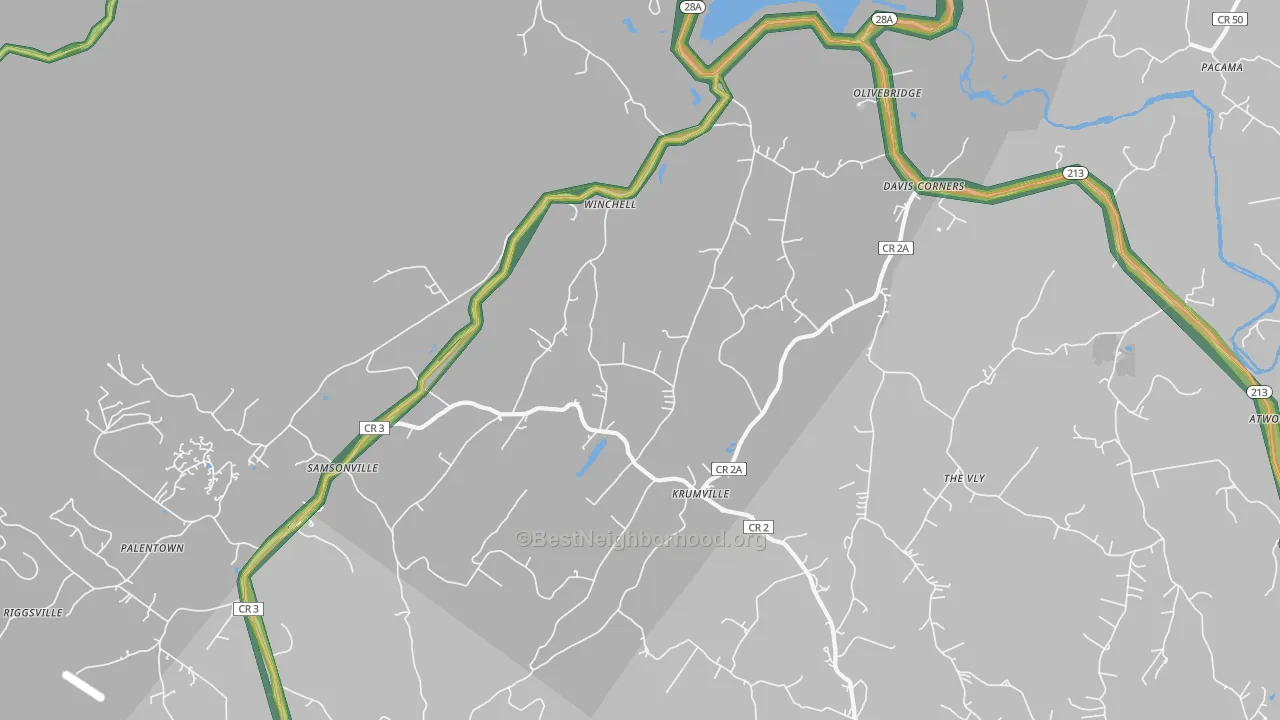 Olivebridge, NY Map of Noise Levels in Olivebridge