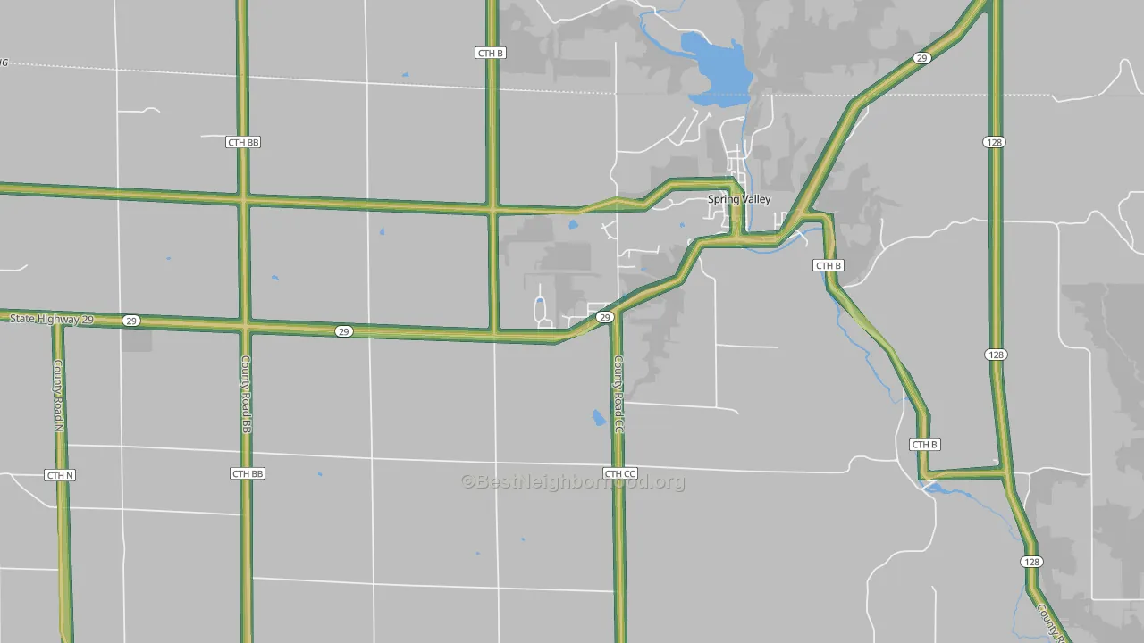 Olivet, WI Map of Noise Levels in Olivet