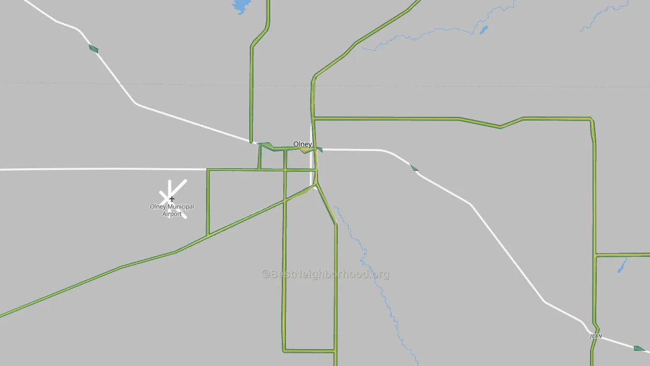 Olney, TX Map of Noise Levels in Olney