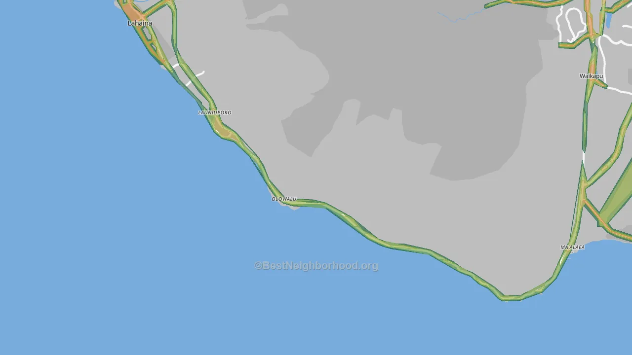 Olowalu, HI Map of Noise Levels in Olowalu