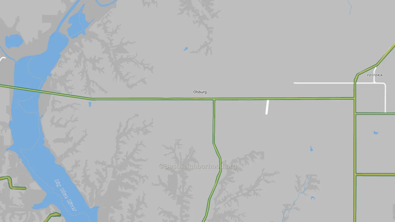 Olsburg, KS Map of Noise Levels in Olsburg