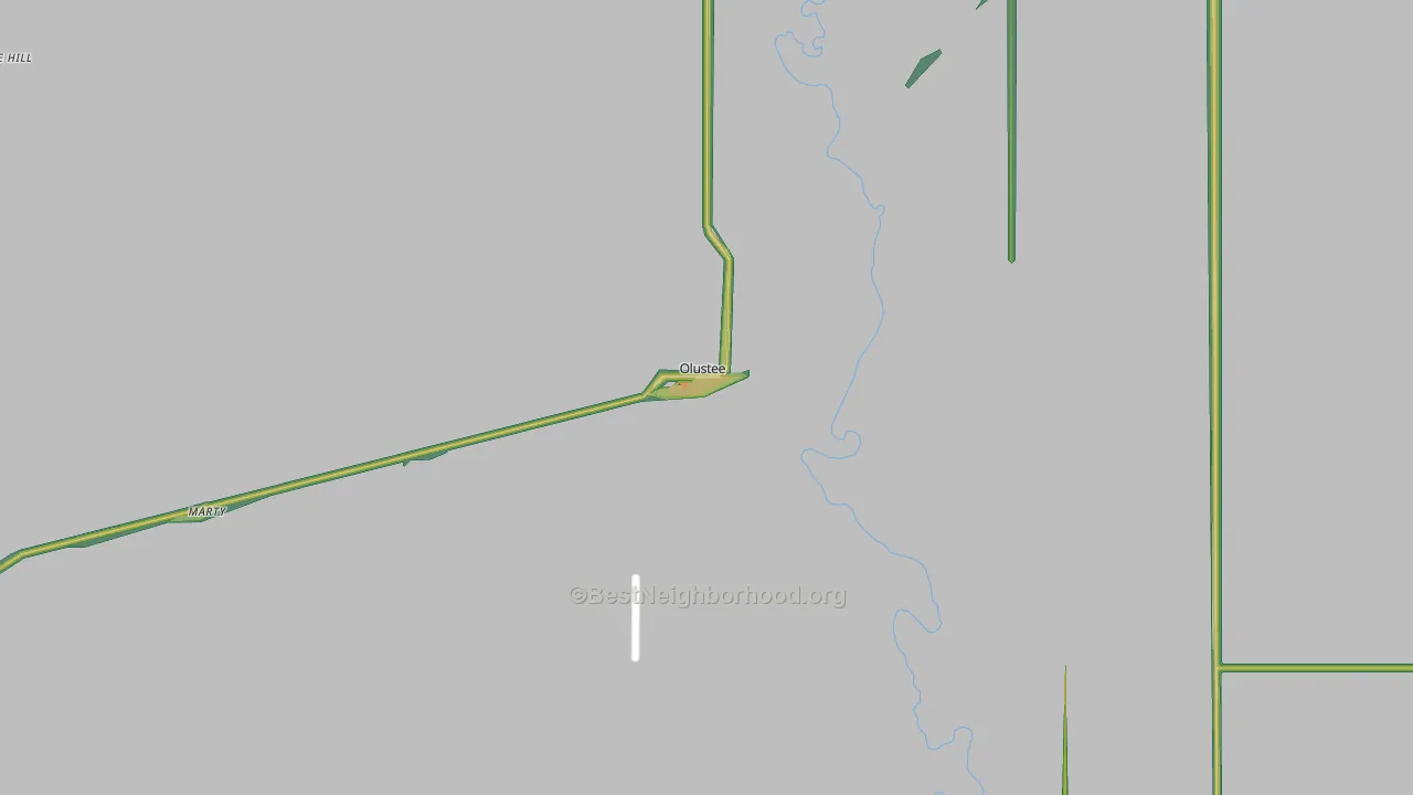 Olustee, OK Map of Noise Levels in Olustee