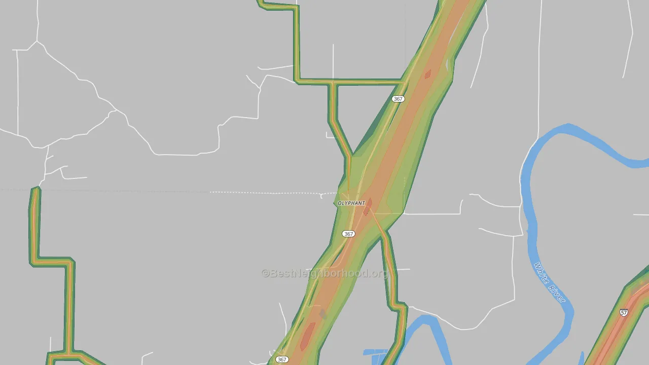 Olyphant, AR Map of Noise Levels in Olyphant
