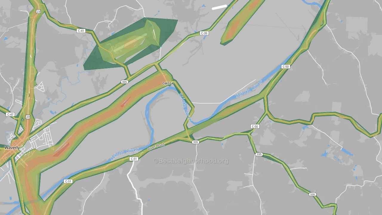 Omega, OH Map of Noise Levels in Omega