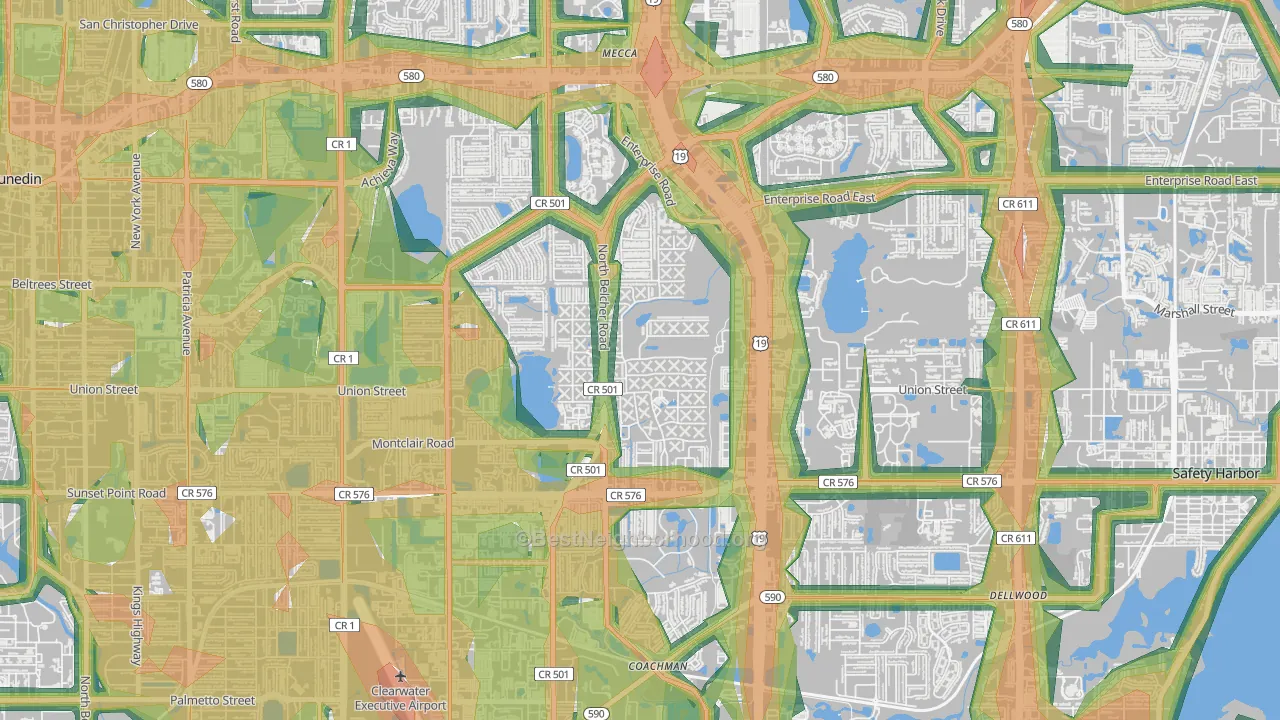 On Top of The World, Clearwater, FL Map of Noise Levels in On Top of The World