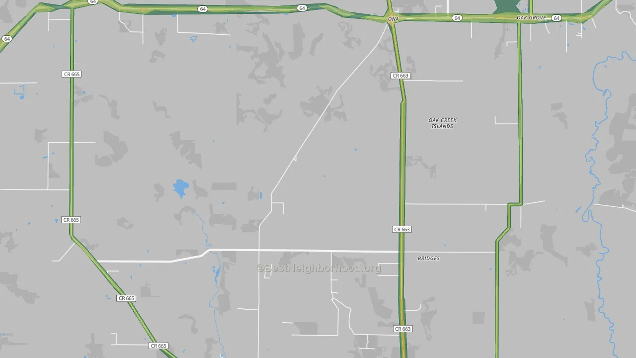 Ona, FL Map of Noise Levels in Ona