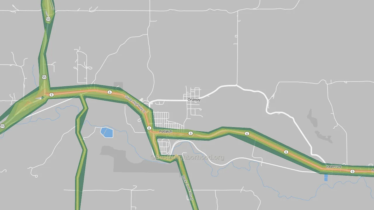 Onaway, ID Map of Noise Levels in Onaway