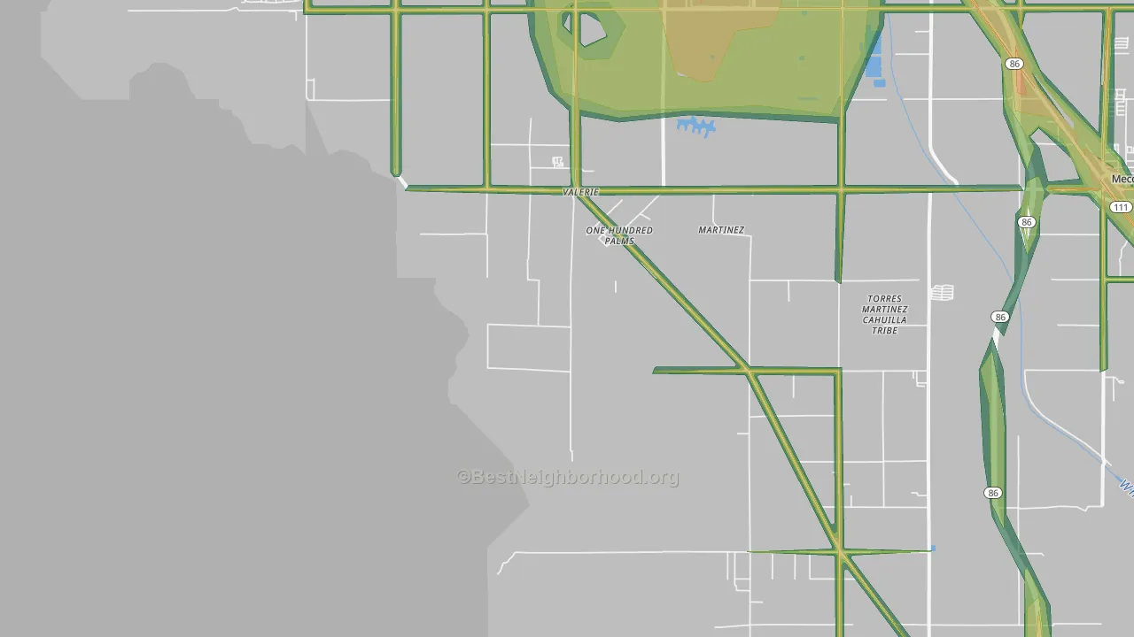 One Hundred Palms, CA Map of Noise Levels in One Hundred Palms