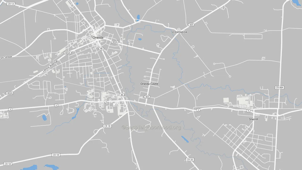Oneida Castle, NY Map of Noise Levels in Oneida Castle
