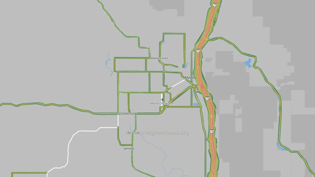 Oneida County, ID Map of Noise Levels in Oneida County