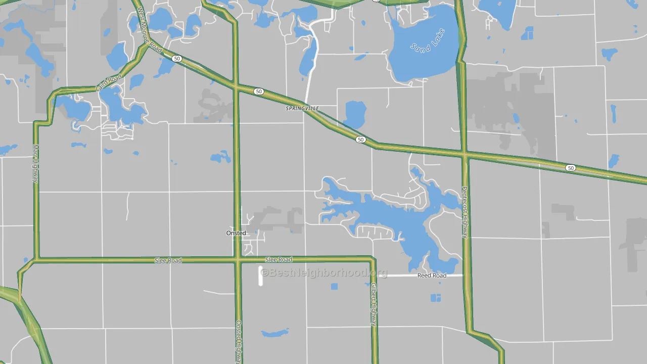 Onsted, MI Map of Noise Levels in Onsted
