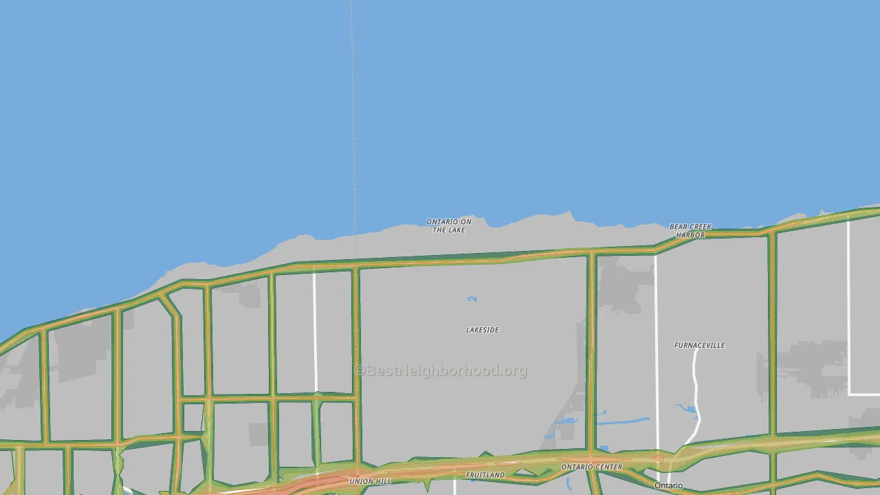 Ontario on the Lake, NY Map of Noise Levels in Ontario on the Lake