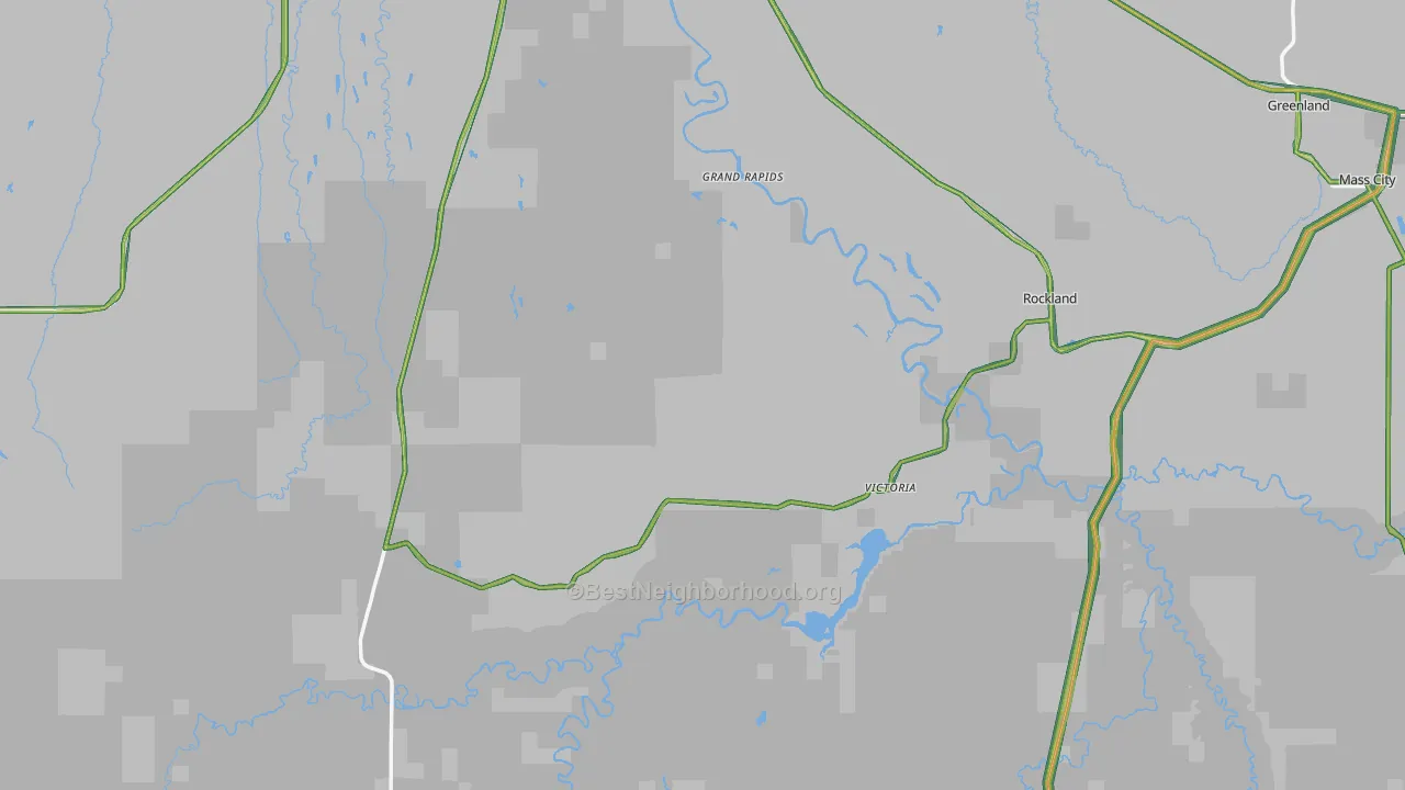 Ontonagon County, MI Map of Noise Levels in Ontonagon County