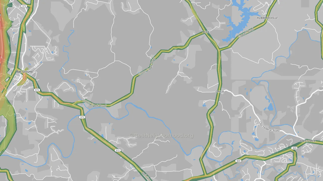 Ophir, GA Map of Noise Levels in Ophir