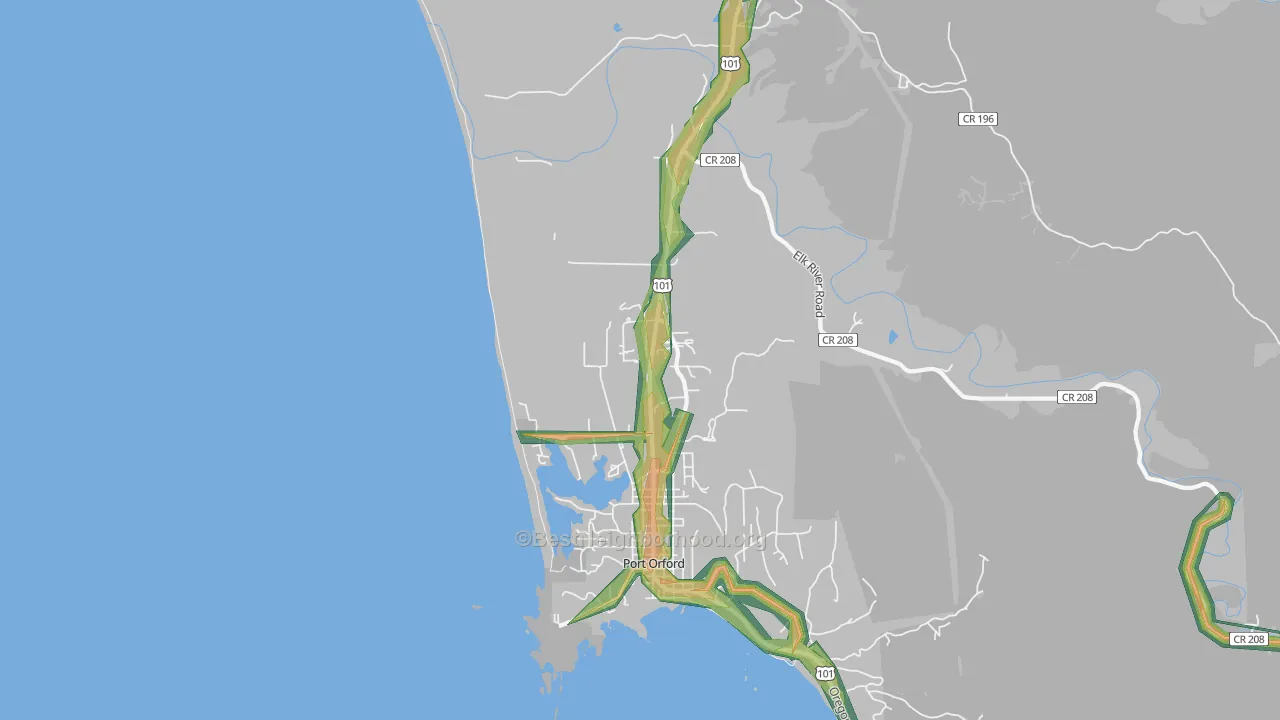 Ophir, OR Map of Noise Levels in Ophir