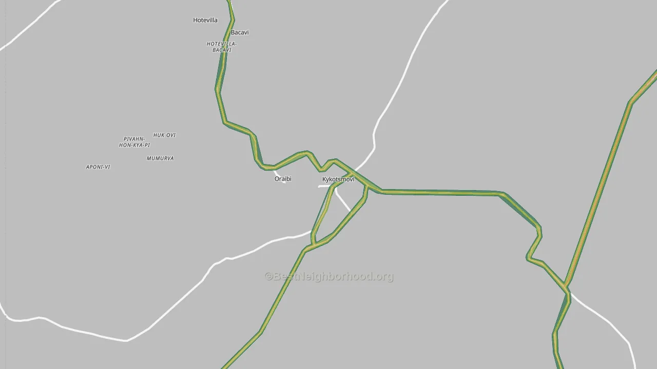 Oraibi, AZ Map of Noise Levels in Oraibi