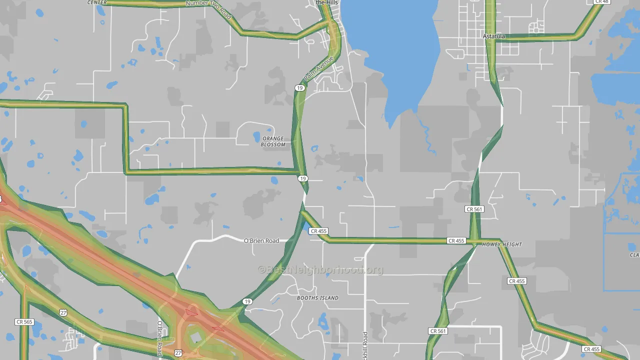 Orange Blossom, FL Map of Noise Levels in Orange Blossom