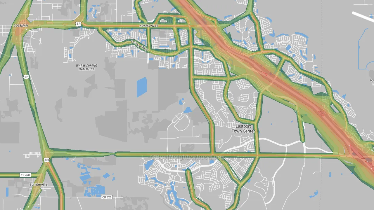Orange Home, FL Map of Noise Levels in Orange Home