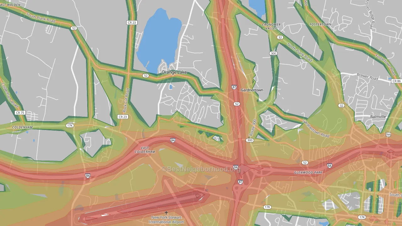 Orange Lake, NY Map of Noise Levels in Orange Lake