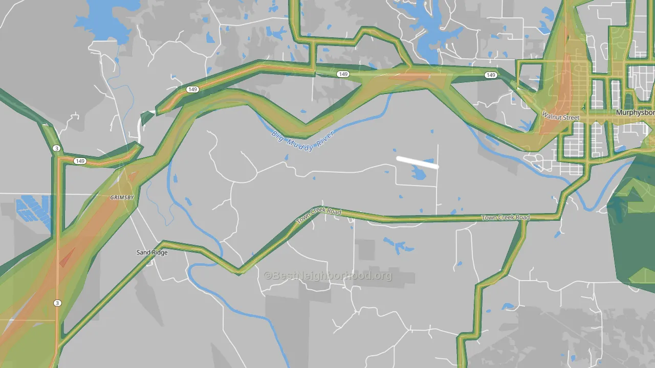 Oraville, IL Map of Noise Levels in Oraville