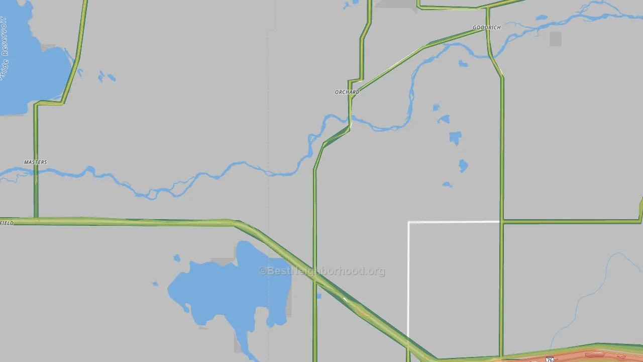 Orchard, CO Map of Noise Levels in Orchard