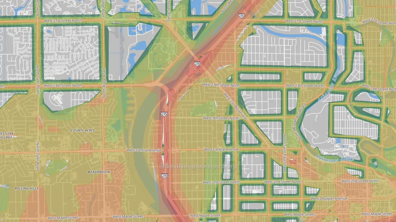 Orchard Park, Wichita, KS Map of Noise Levels in Orchard Park
