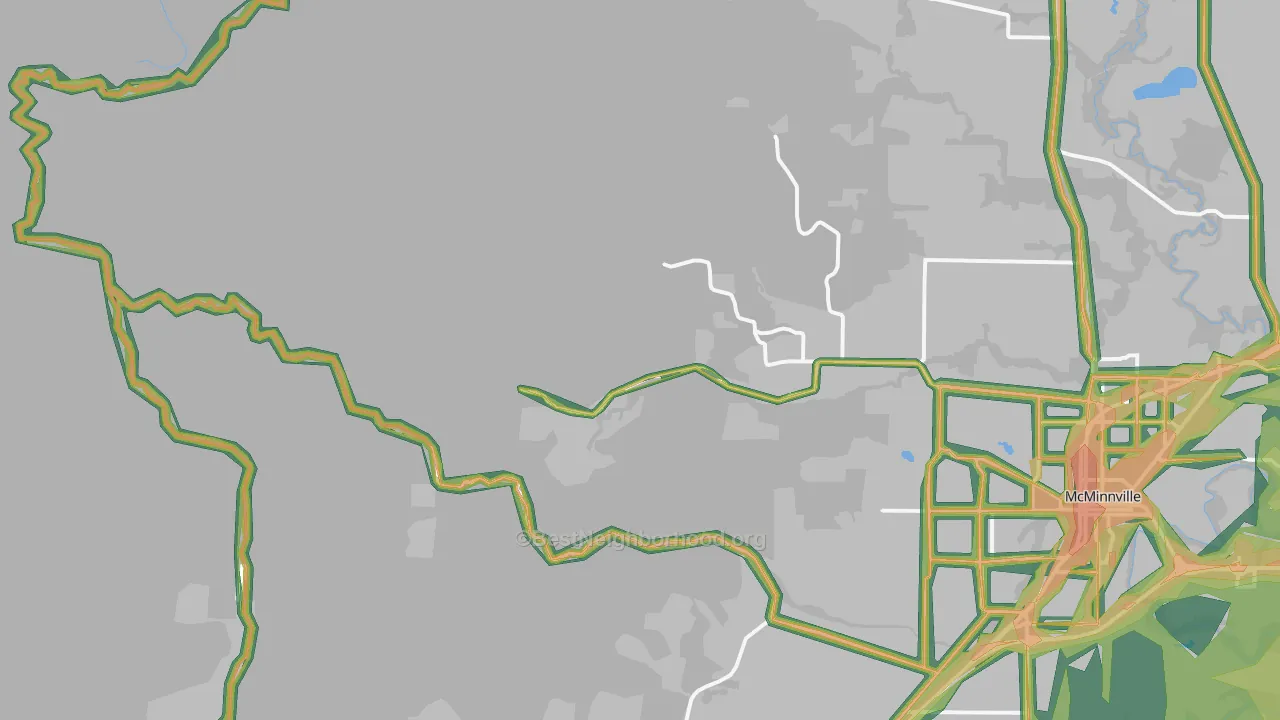Orchard View, OR Map of Noise Levels in Orchard View